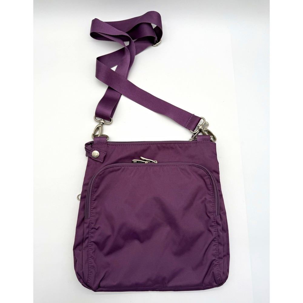 eBags Purple Crossbody Shoulder Bag Adjustable Strap Zip Closure Inner Pockets